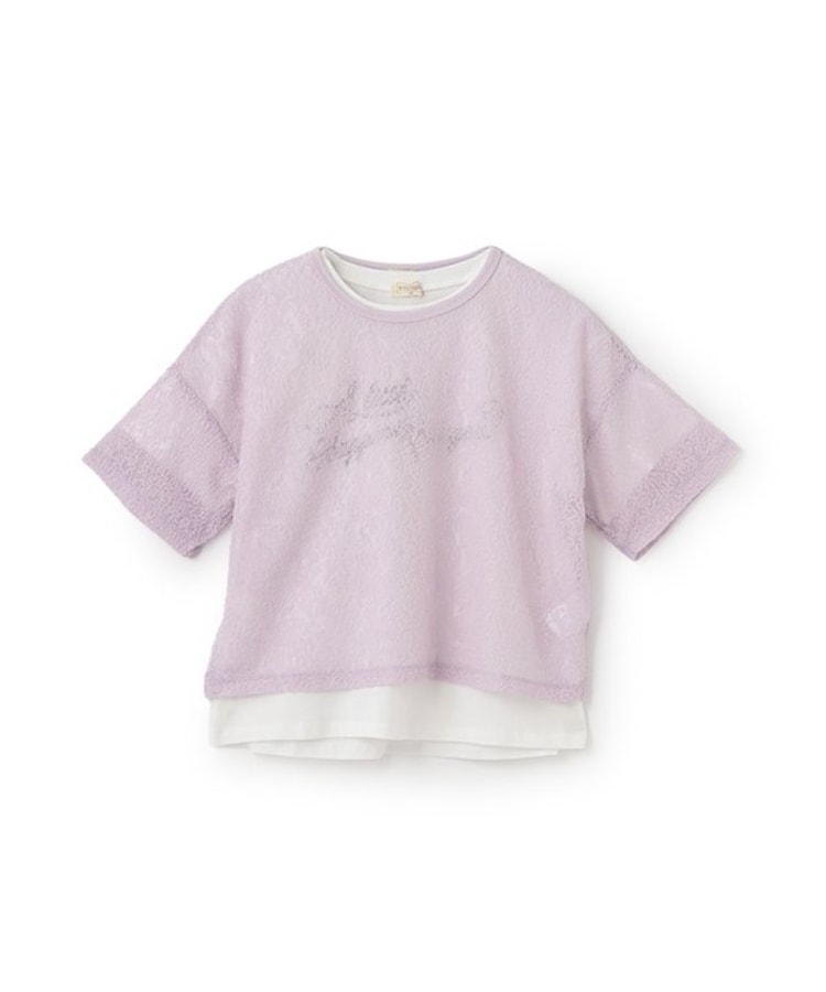 ケーピー(KP)のジャガードチュールロゴ半袖Tシャツセット ラベンダー(080)