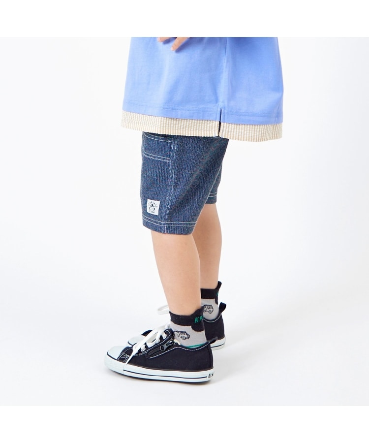 ケーピー(KP)のドライメッシュデニム風プリントハーフパンツ14