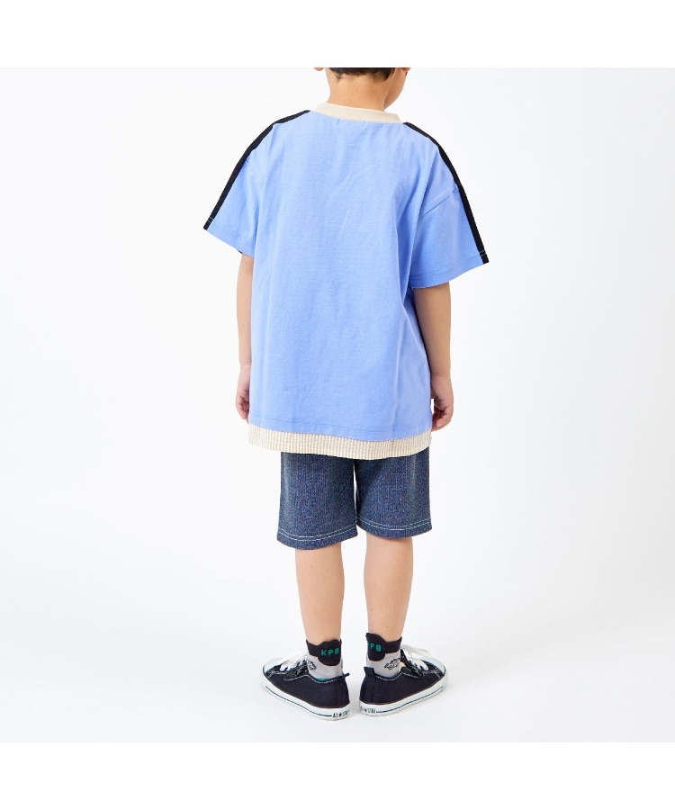 ケーピー(KP)のドライメッシュデニム風プリントハーフパンツ15
