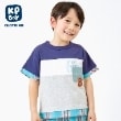 ケーピー(KP)のナイロンポケットつき　前身3色切り替え半袖Tシャツ ネイビー(094)