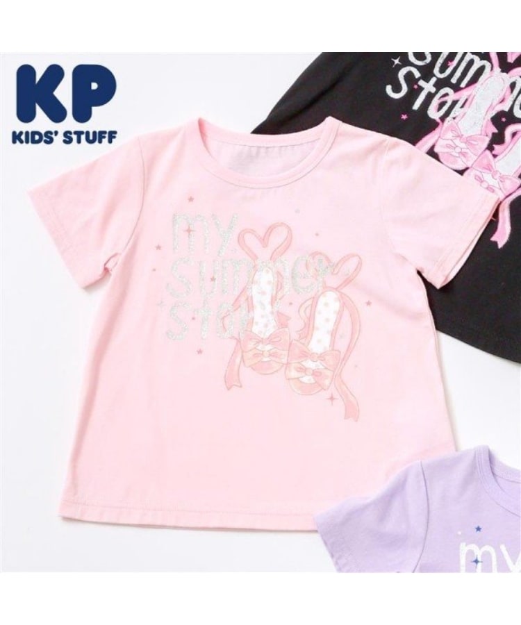 ケーピー(KP)のサンダル プリント半袖Ｔシャツ ピンク(071)