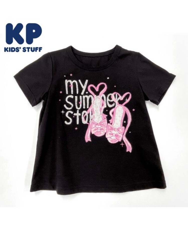 ケーピー(KP)のサンダル プリント半袖Ｔシャツ ブラック(219)