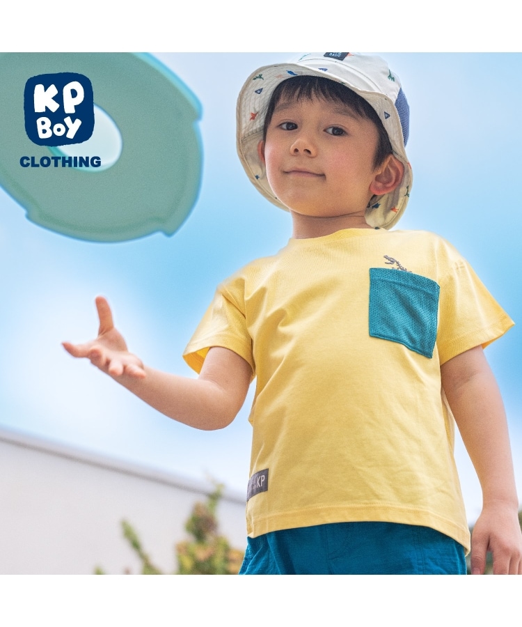ケーピー(KP)のソロナ恐竜リフレクタープリント半袖Tシャツ イエロー(031)