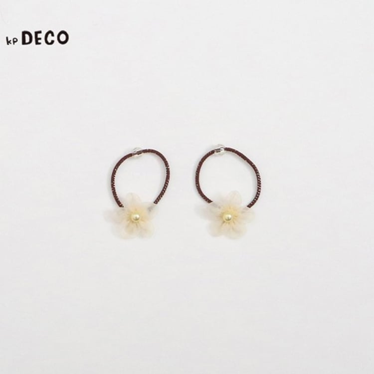 ケーピー(KP)のKPDECO オーガンジー花モチーフ ヘアゴム2個セット その他