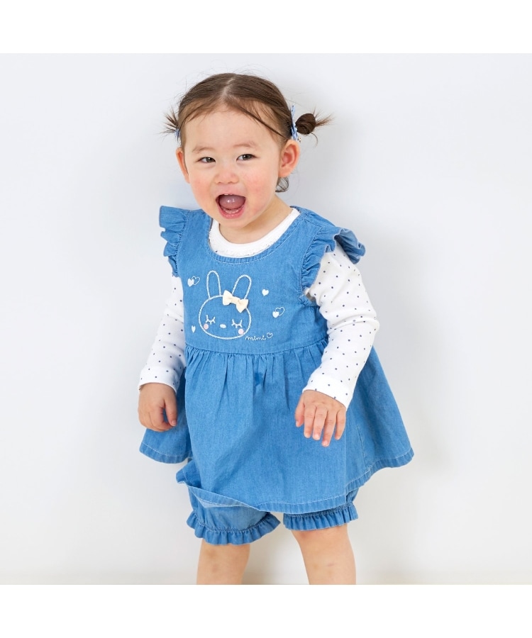 ケーピー(KP)のmimi顔刺しゅう薄デニム上下セット13