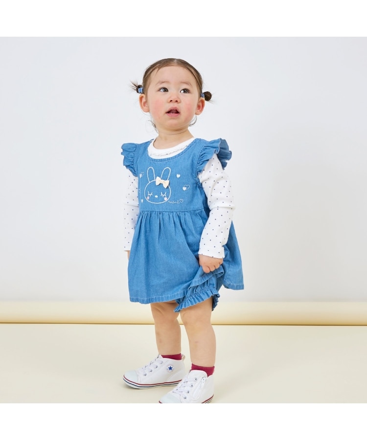 ケーピー(KP)のmimi顔刺しゅう薄デニム上下セット14