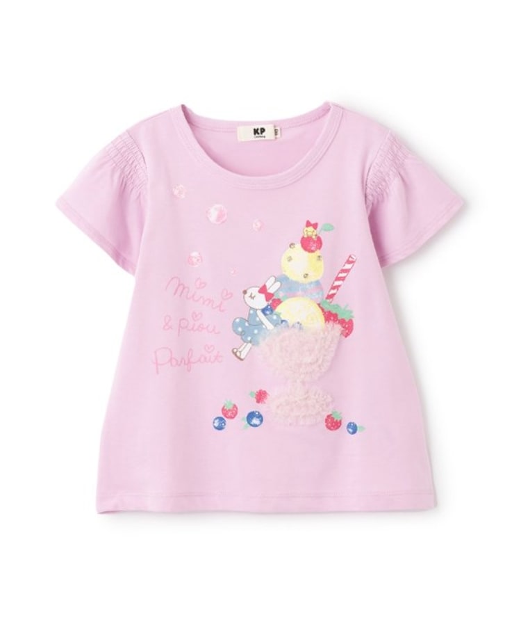ケーピー(KP)のmimiちゃん＆パフェ 半袖Ｔシャツ ピンク(071)