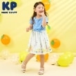 ケーピー(KP)のシフォン フルーツ柄プリント ワンピース ブルー(091)