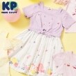 ケーピー(KP)のシフォン フルーツ柄プリント ワンピース パープル(081)