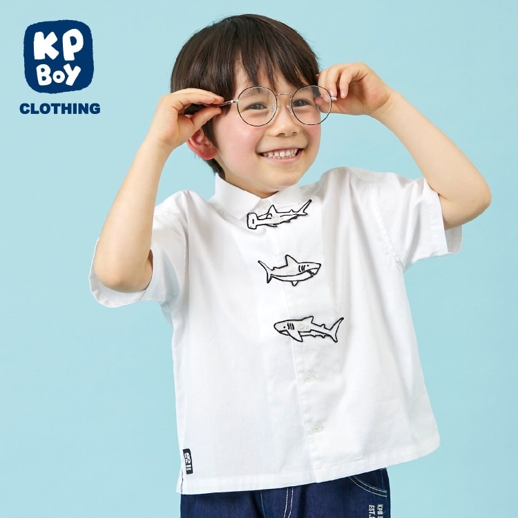 ケーピー(KP)のシャークワッペン シャンブレー 半袖シャツ シャツ・ブラウス