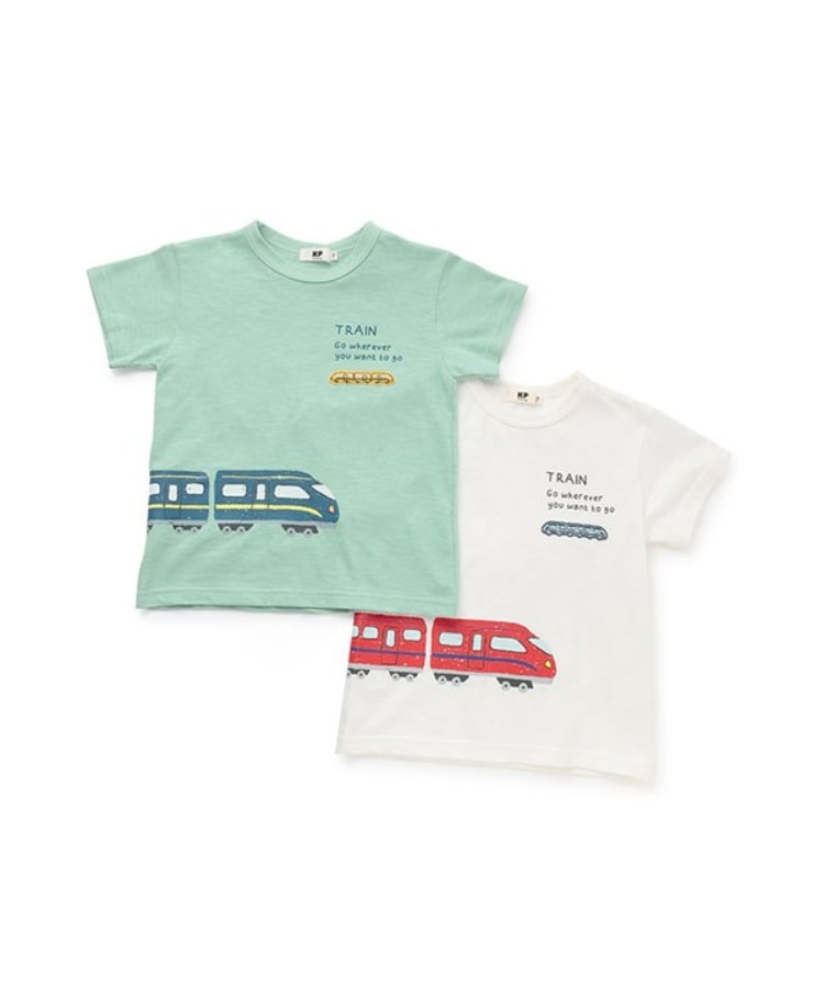 ケーピー(KP)の電車プリント スラブ天竺 半袖Ｔシャツ13