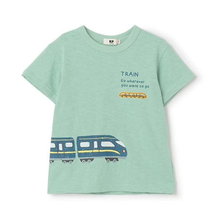 ケーピー(KP)の電車プリント スラブ天竺 半袖Ｔシャツ その他