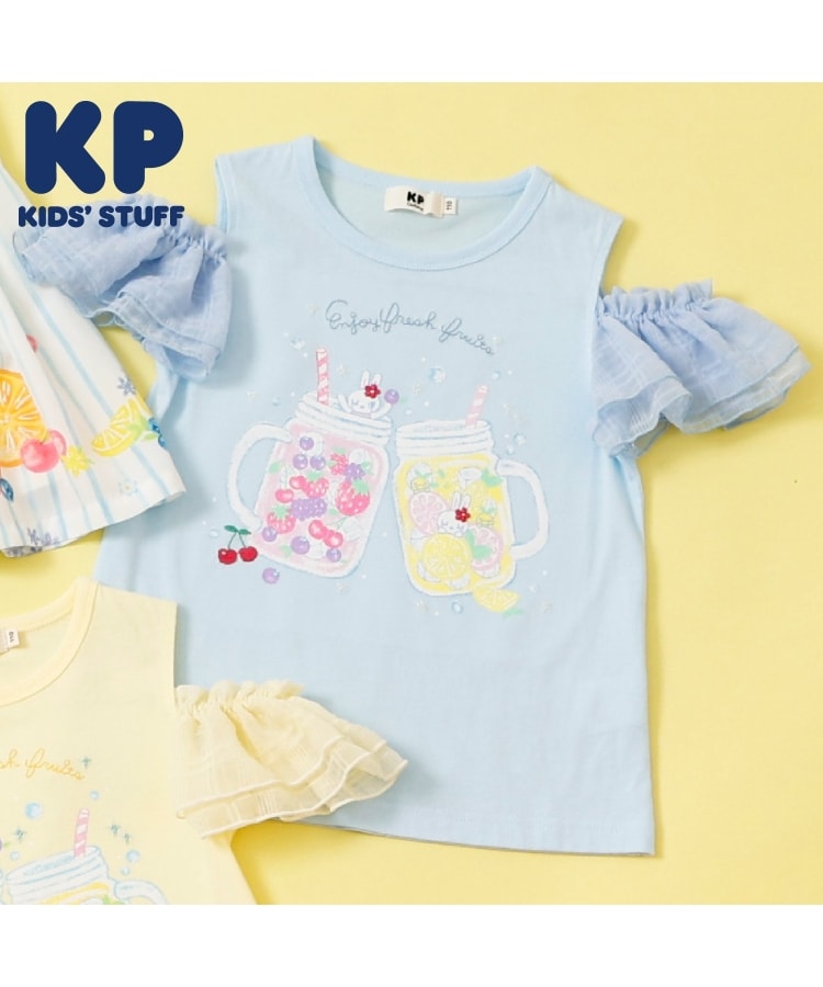ケーピー(KP)のジュースプリント キシリトール加工Tシャツ サックスブルー(090)