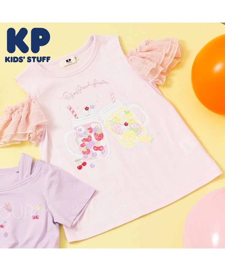ケーピー(KP)のジュースプリント キシリトール加工Tシャツ ピンク(071)