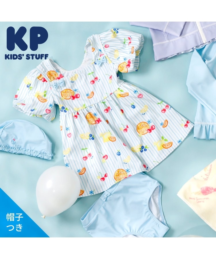 ケーピー(KP)の【SWIM】フルーツ柄 セパレーツ水着セット サックスブルー(090)