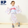 ケーピー(KP)のワンピースにもなる2WAY浴衣 市松×フルーツ柄 ラベンダー(080)
