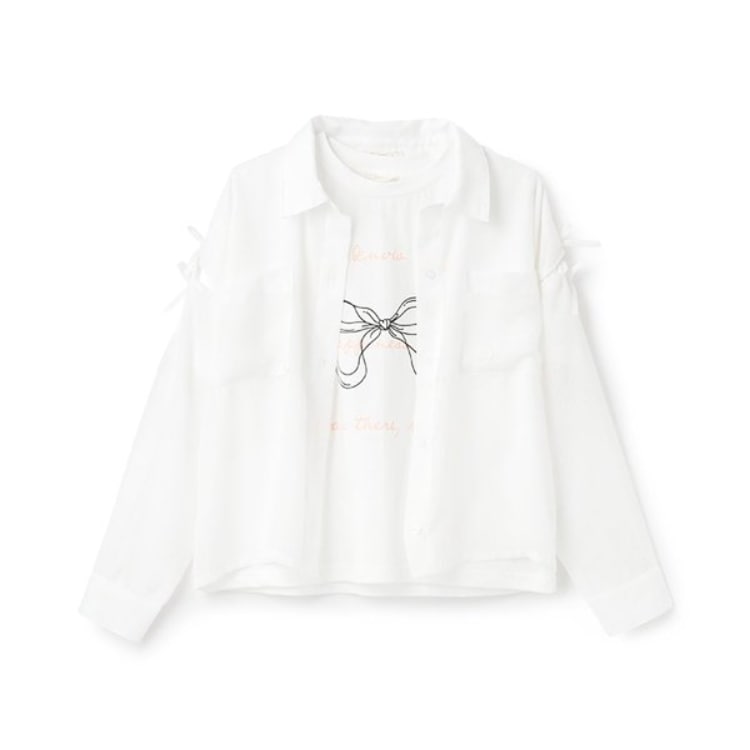 ケーピー(KP)のシアーストライプシャツ＆半袖Ｔシャツセット シャツ・ブラウス