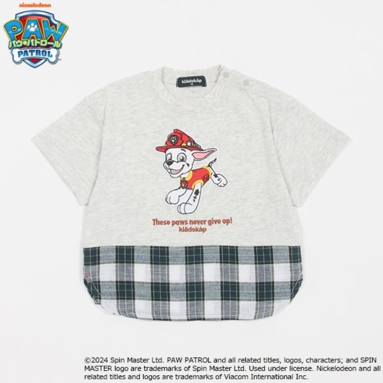 クレードスコープ(kladskap)の【パウ・パトロール】裾チェック半袖Tシャツ Ｔシャツ