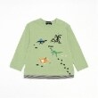 クレードスコープ(kladskap)の恐竜刺しゅう長袖Tシャツ1