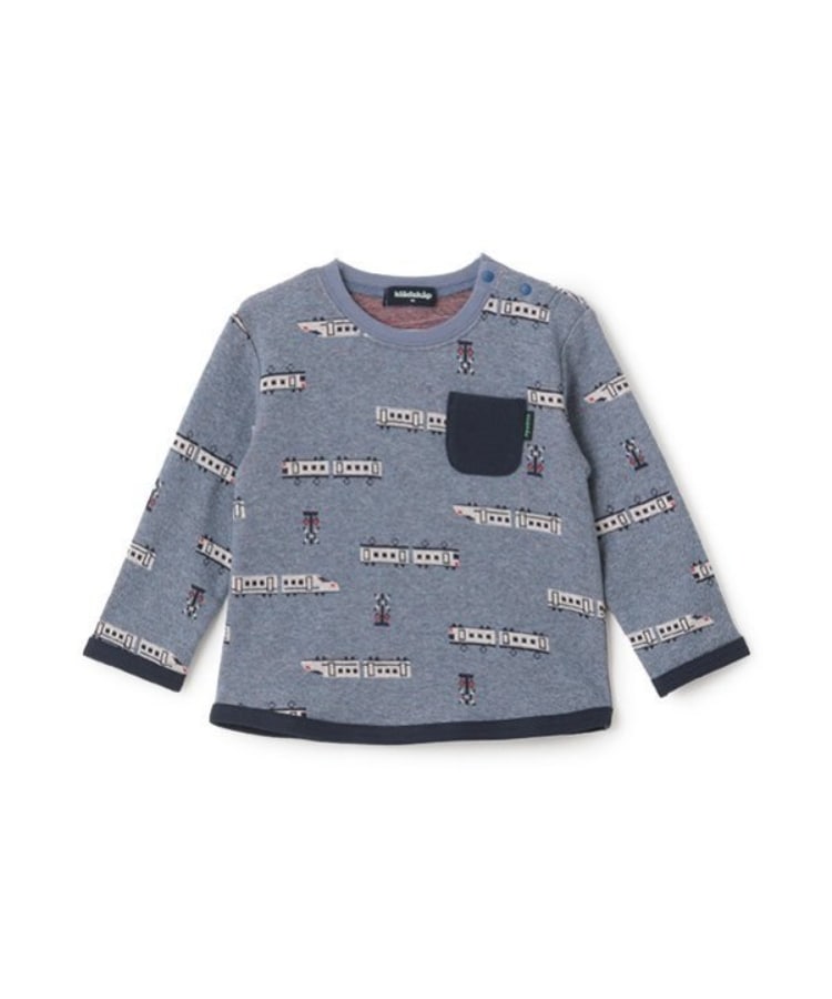 クレードスコープ(kladskap)の電車JQ長袖Tシャツ ネイビー(094)