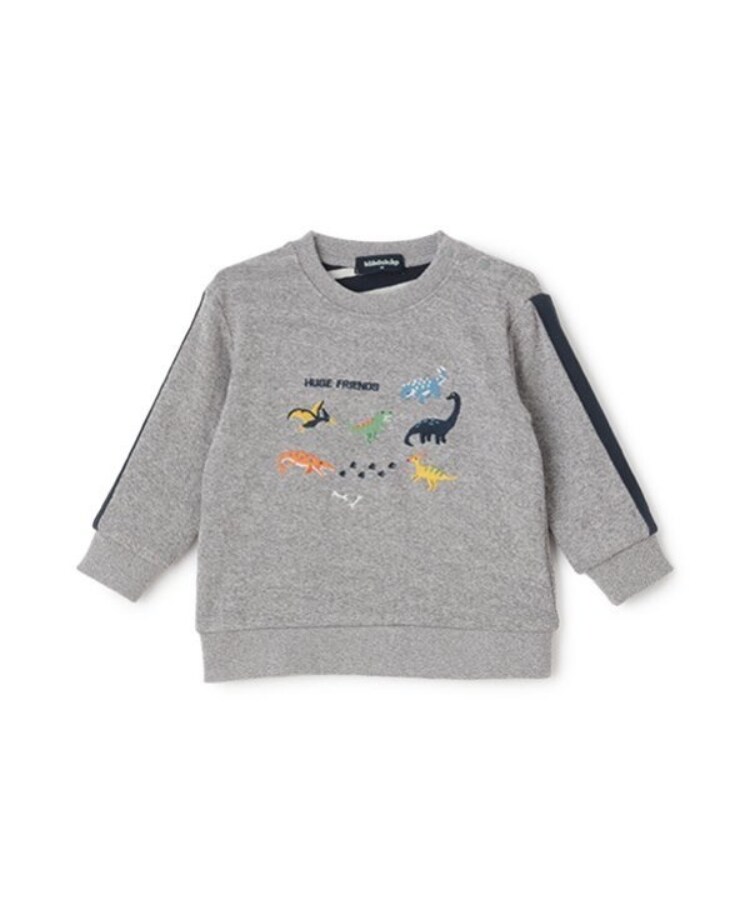 クレードスコープ(kladskap)の恐竜刺しゅう袖ライン接結長袖Tシャツ2