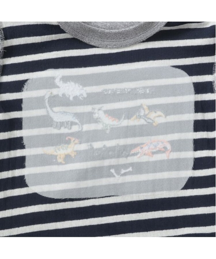 クレードスコープ(kladskap)の恐竜刺しゅう袖ライン接結長袖Tシャツ6