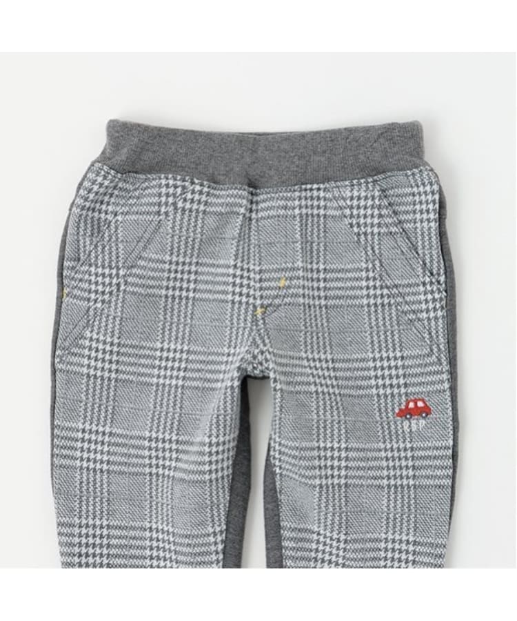 クレードスコープ(kladskap)のチェック前後切替ロング丈裾リブパンツ2