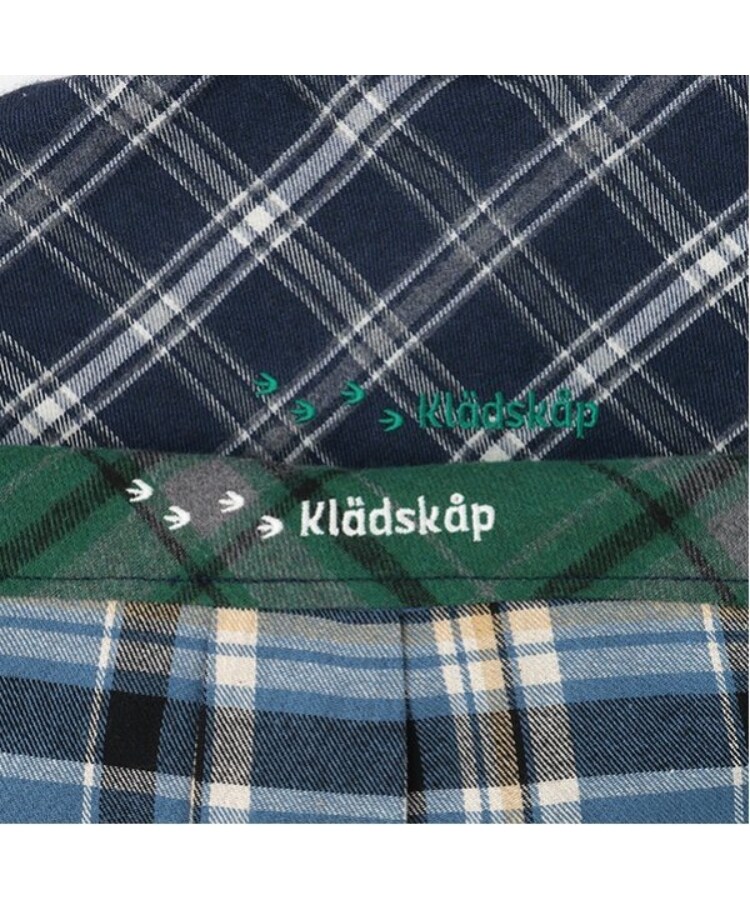 クレードスコープ(kladskap)の恐竜刺しゅうチェック長袖シャツ8