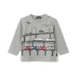 クレードスコープ(kladskap)の【人気商品再入荷】【直営店で取り扱い無し】電車アップリケTシャツ グレー(112)