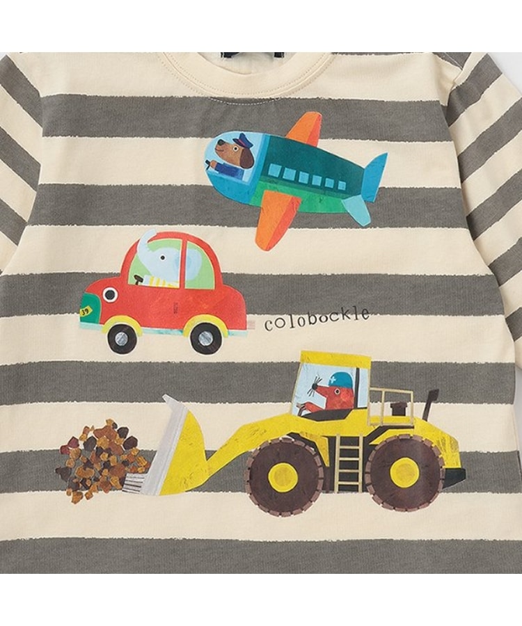 クレードスコープ(kladskap)の【コロボックル】乗り物ボーダー長袖Tシャツ3