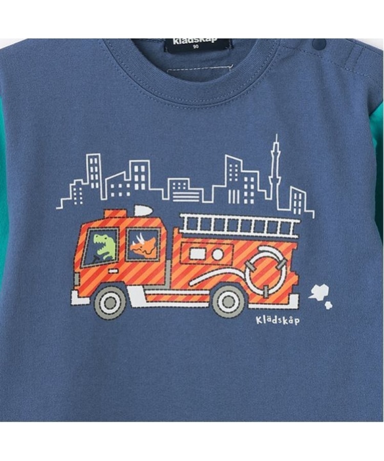 クレードスコープ(kladskap)の働く車袖配色長袖Tシャツ4