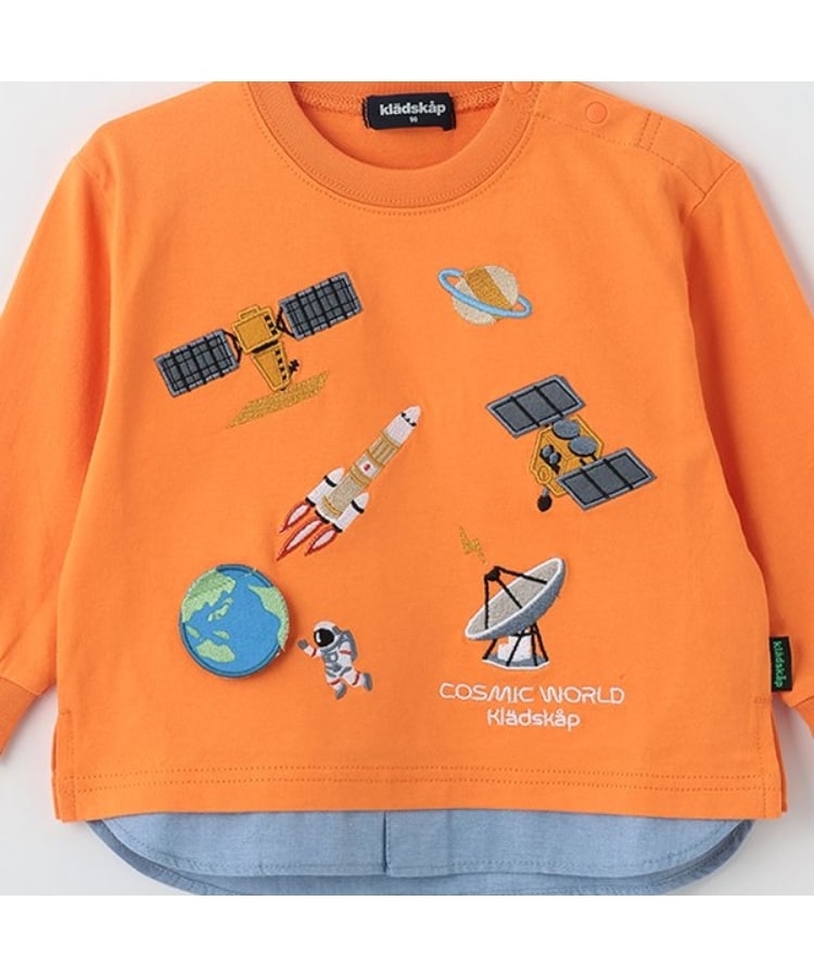 クレードスコープ(kladskap)の裾別布長袖Tシャツ【JAXA LABEL】3