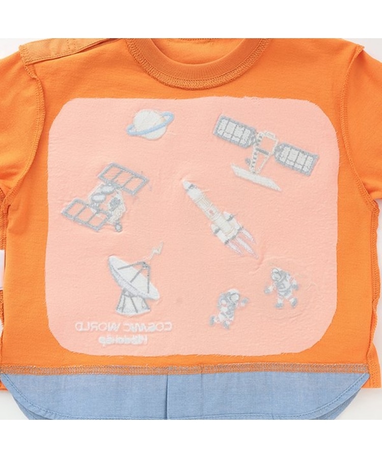 クレードスコープ(kladskap)の裾別布長袖Tシャツ【JAXA LABEL】4