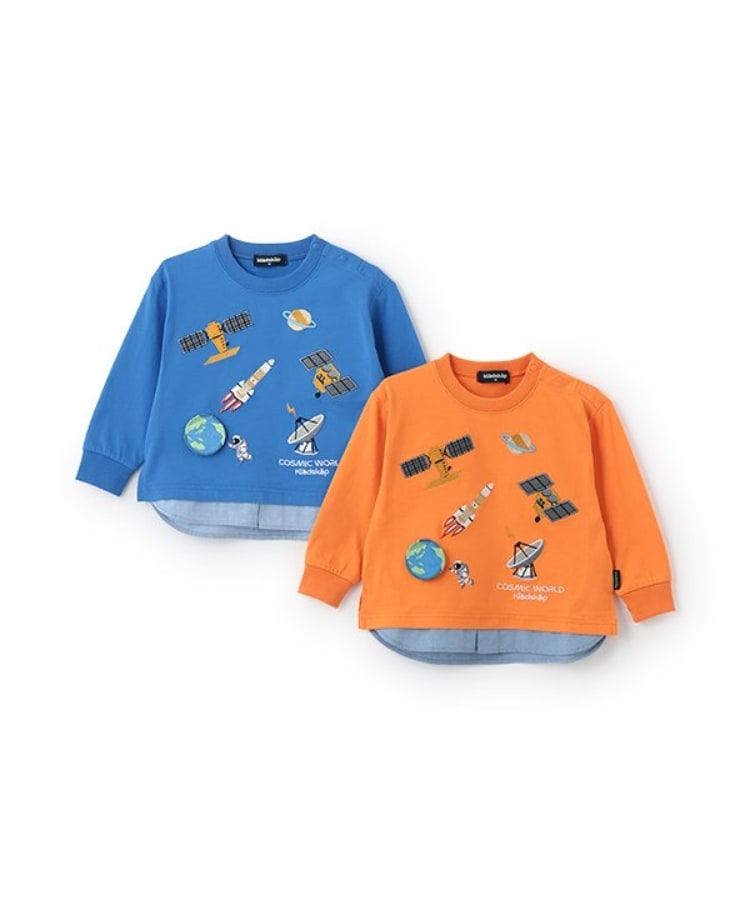 クレードスコープ(kladskap)の裾別布長袖Tシャツ【JAXA LABEL】10