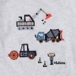 クレードスコープ(kladskap)の働く車アップリケ袖ボーダー長袖Tシャツ3