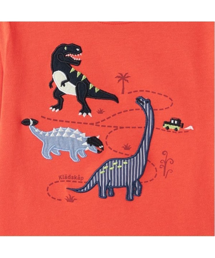 クレードスコープ(kladskap)の恐竜アップリケ長袖Tシャツ3
