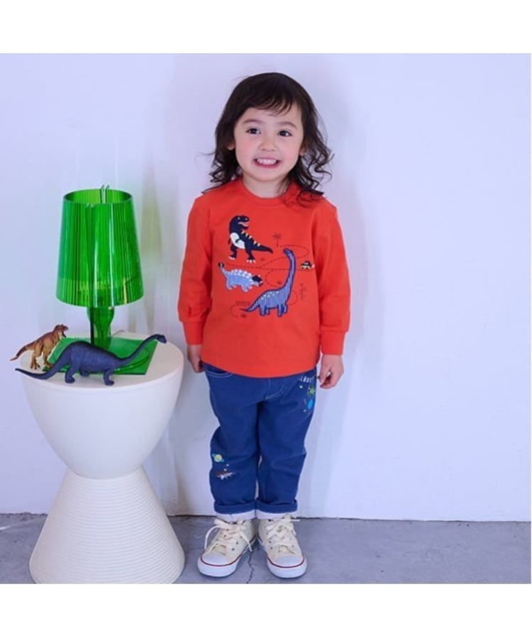 クレードスコープ(kladskap)の恐竜アップリケ長袖Tシャツ14
