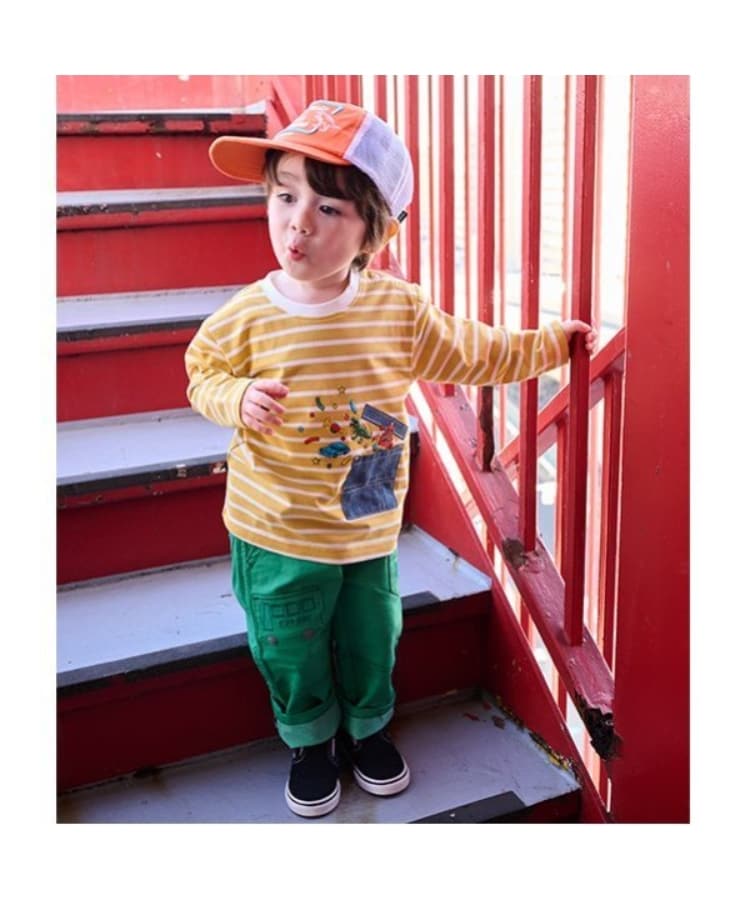 クレードスコープ(kladskap)のポケットからロボットボーダー長袖Tシャツ15