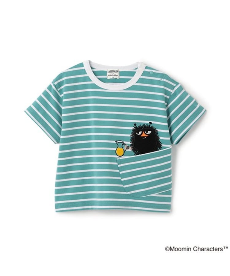 クレードスコープ(kladskap)のMOOMIN/ボーダー半袖Tシャツ ブルーグリーン(097)