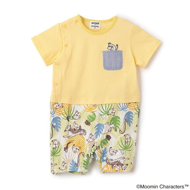 クレードスコープ(kladskap)のMOOMIN/ジャングル柄半袖カバーオール ロンパース・カバーオール(ベビー)