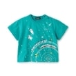 クレードスコープ(kladskap)の宇宙と電車半袖Tシャツ ブルーグリーン(097)