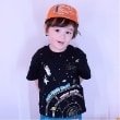 クレードスコープ(kladskap)の宇宙と電車半袖Tシャツ ブラック(219)