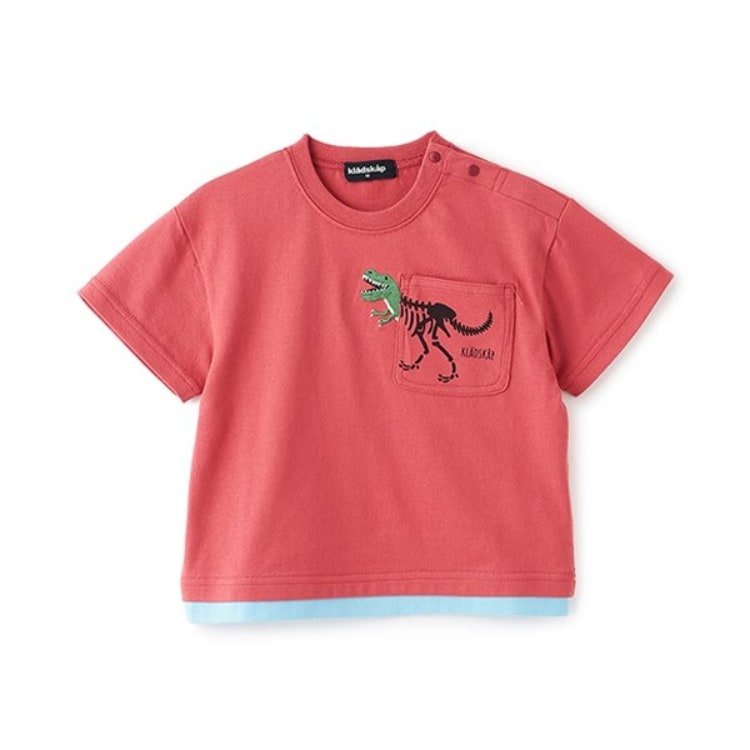 クレードスコープ(kladskap)の化石プリント胸ポケット半袖Tシャツ Ｔシャツ