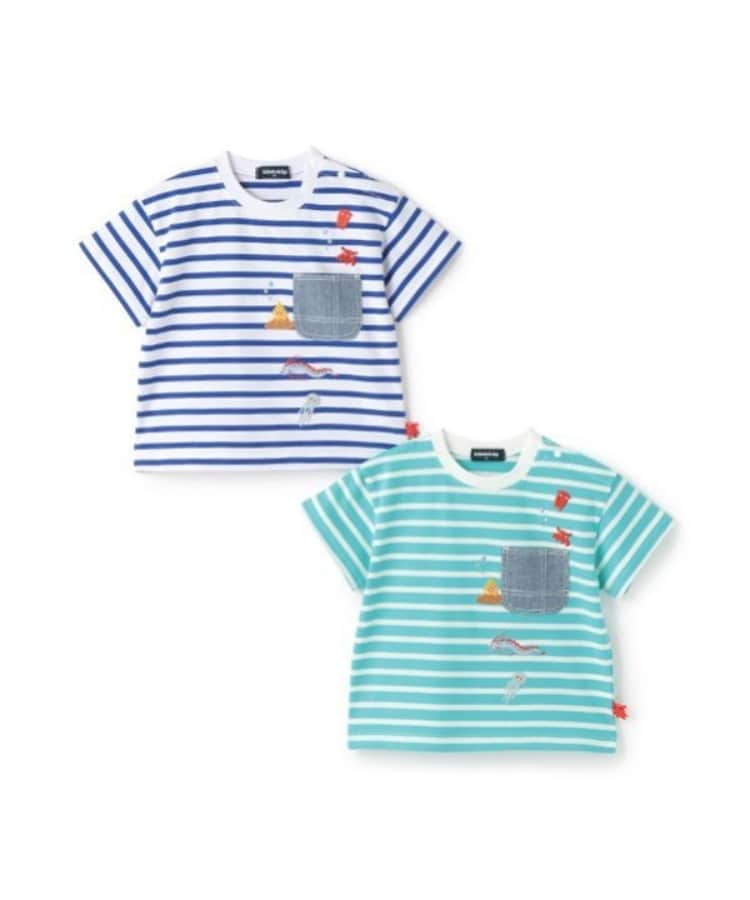 クレードスコープ(kladskap)の深海刺しゅうボーダー半袖Tシャツ10
