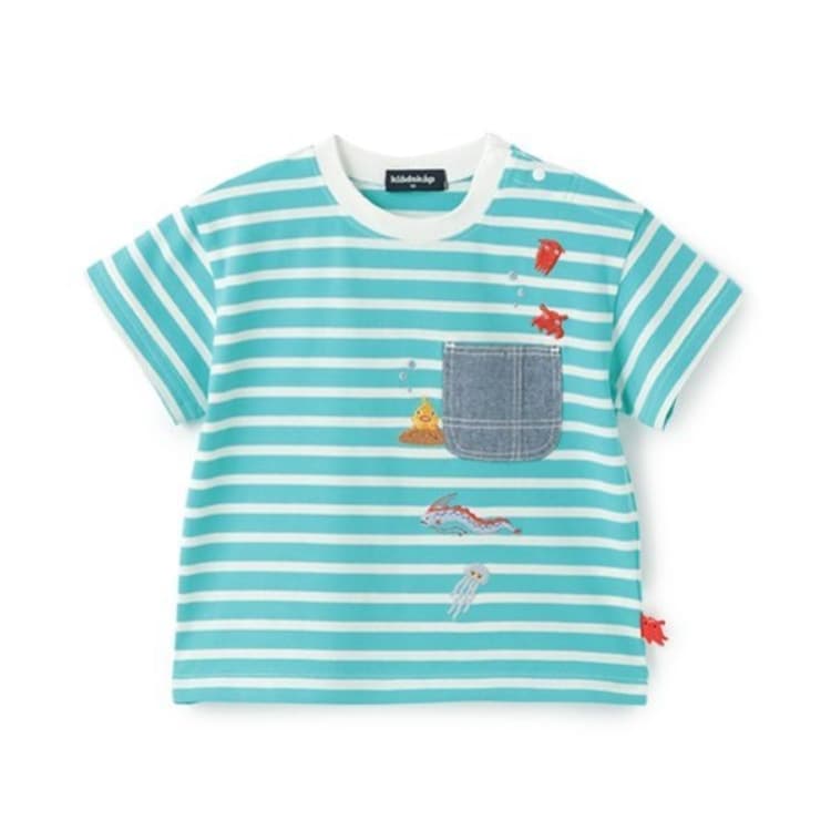 クレードスコープ(kladskap)の深海刺しゅうボーダー半袖Tシャツ Ｔシャツ