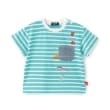 クレードスコープ(kladskap)の深海刺しゅうボーダー半袖Tシャツ ブルー(092)