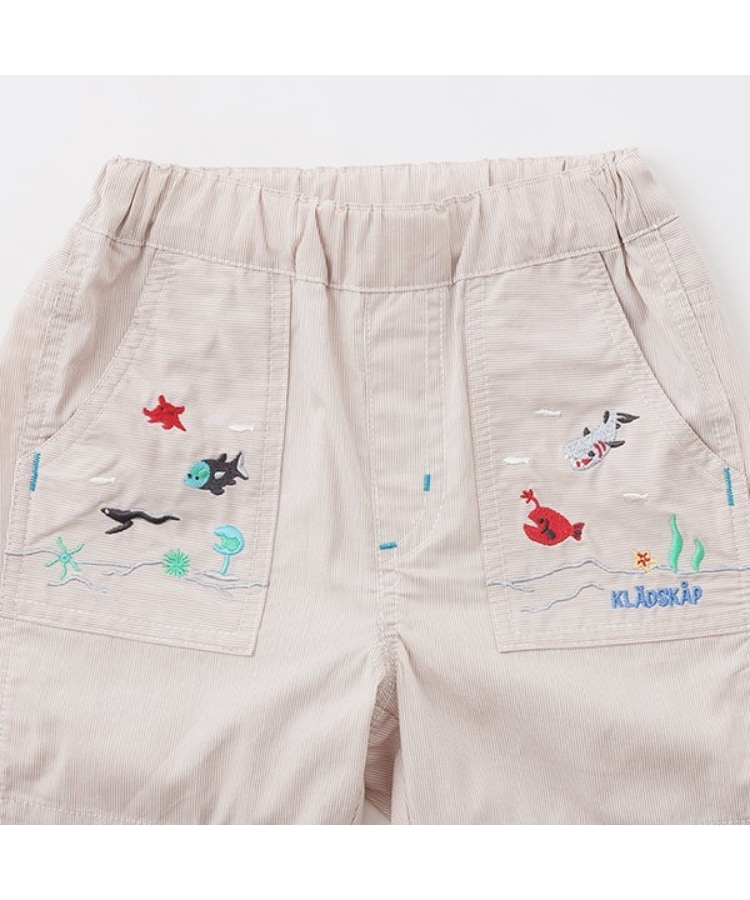 クレードスコープ(kladskap)の海のいきもの刺しゅう5分丈パンツ2