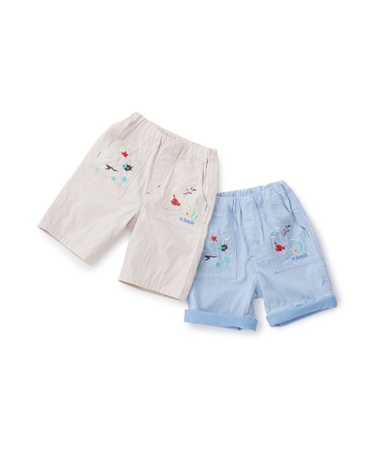 クレードスコープ(kladskap)の海のいきもの刺しゅう5分丈パンツ9