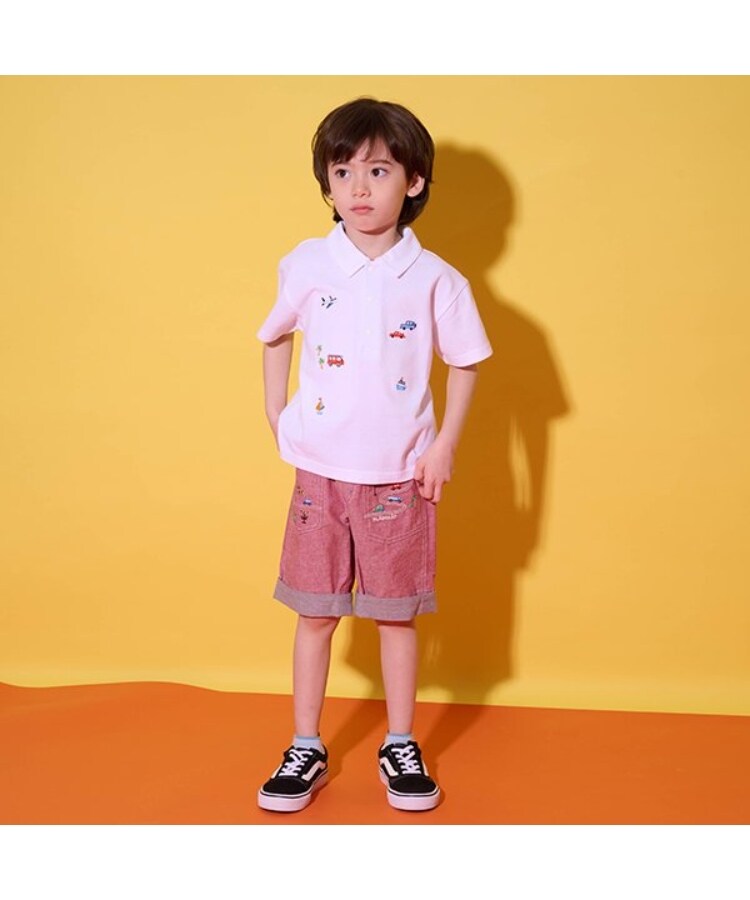 クレードスコープ(kladskap)の乗り物刺しゅう5分丈パンツ17