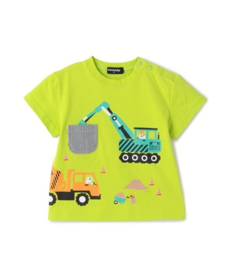 クレードスコープ(kladskap)の働く車半袖Tシャツ グリーン(024)